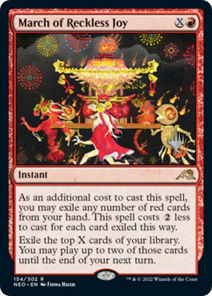March of Reckless Joy trading card from Promo Pack: Kamigawa: Neon Dynasty March of Reckless Joy - Promo Pack: Kamigawa: Neon Dynasty Magic: The Gathering trading card