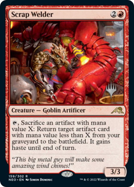 Scrap Welder trading card from Promo Pack: Kamigawa: Neon Dynasty Scrap Welder - Promo Pack: Kamigawa: Neon Dynasty Magic: The Gathering trading card