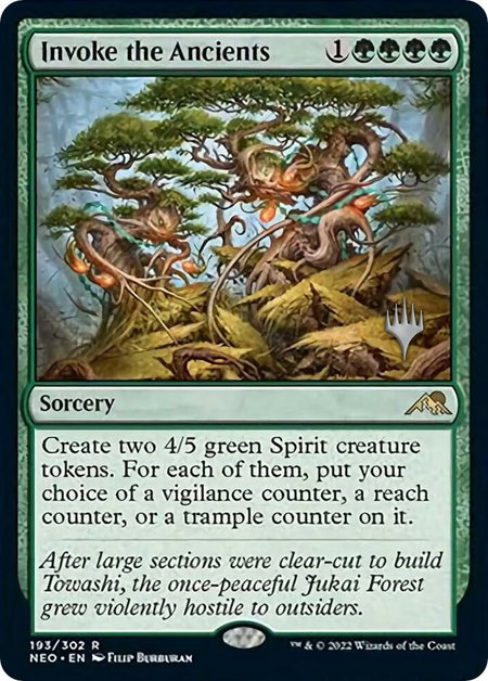 Invoke the Ancients trading card from Promo Pack: Kamigawa: Neon Dynasty Invoke the Ancients - Promo Pack: Kamigawa: Neon Dynasty Magic: The Gathering trading card