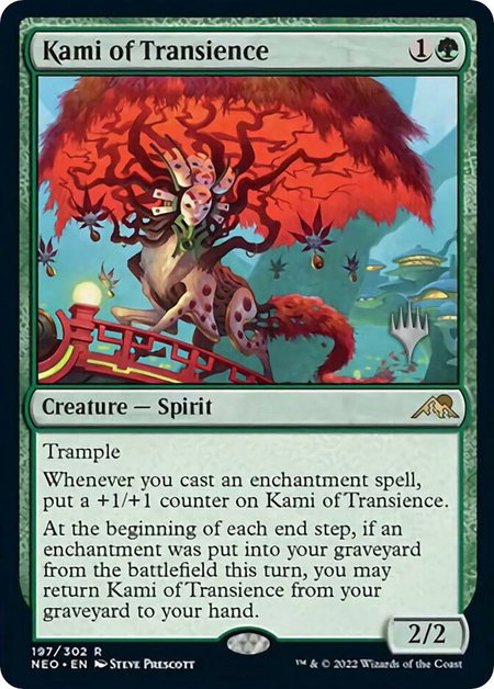 Kami of Transience trading card from Promo Pack: Kamigawa: Neon Dynasty Kami of Transience - Promo Pack: Kamigawa: Neon Dynasty Magic: The Gathering trading card