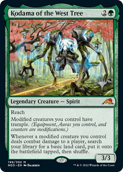 Kodama of the West Tree trading card from Promo Pack: Kamigawa: Neon Dynasty Kodama of the West Tree - Promo Pack: Kamigawa: Neon Dynasty Magic: The Gathering trading card