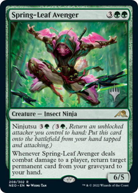 Spring-Leaf Avenger - Promo Pack: Kamigawa: Neon Dynasty Magic: The Gathering trading card