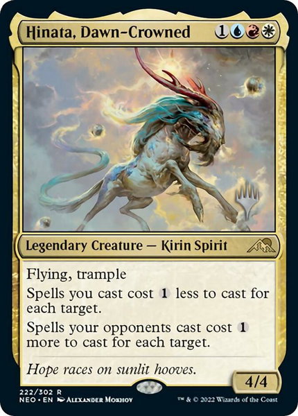 Hinata, Dawn-Crowned trading card from Promo Pack: Kamigawa: Neon Dynasty Hinata, Dawn-Crowned - Promo Pack: Kamigawa: Neon Dynasty Magic: The Gathering trading card