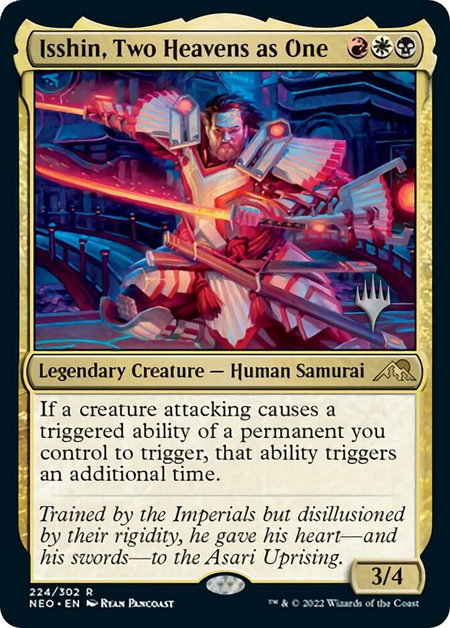 Isshin, Two Heavens as One - Promo Pack: Kamigawa: Neon Dynasty Magic: The Gathering trading card