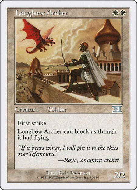 Longbow Archer - Classic Sixth Edition Magic: The Gathering trading card