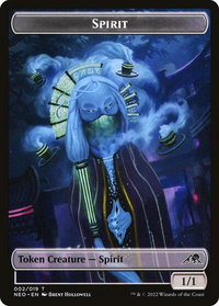 Spirit (002) // Spirit (011) Double-sided Token - Kamigawa: Neon Dynasty (NEO) #2 // 11 - Token Magic: The Gathering Trading Card