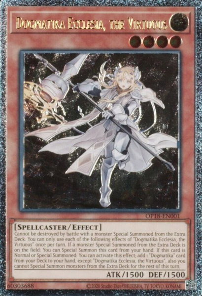 Dogmatika Ecclesia, the Virtuous (UTR) trading card from OTS Tournament Pack 18 Dogmatika Ecclesia, the Virtuous (UTR) - OTS Tournament Pack 18 YuGiOh trading card