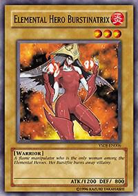Elemental HERO Burstinatrix trading card from Starter Deck: Jaden Yuki Elemental HERO Burstinatrix - Starter Deck: Jaden Yuki YuGiOh trading card
