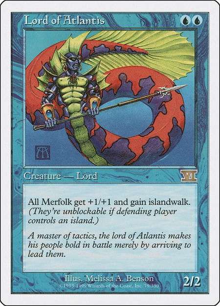 Lord of Atlantis - Classic Sixth Edition Magic: The Gathering trading card