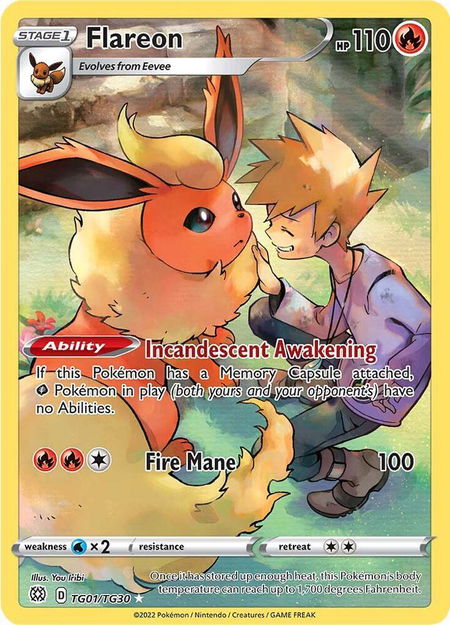 Flareon - SWSH09: Brilliant Stars Trainer Gallery Pokémon trading card