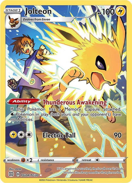 Jolteon - SWSH09: Brilliant Stars Trainer Gallery Pokémon trading card