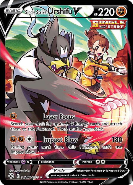Single Strike Urshifu V - SWSH09: Brilliant Stars Trainer Gallery Pokémon trading card