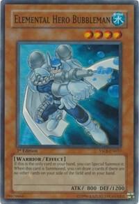 Elemental HERO Bubbleman trading card from Starter Deck: Jaden Yuki Elemental HERO Bubbleman - Starter Deck: Jaden Yuki YuGiOh trading card