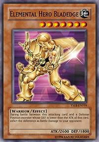 Elemental HERO Bladedge trading card from Starter Deck: Jaden Yuki Elemental HERO Bladedge - Starter Deck: Jaden Yuki YuGiOh trading card