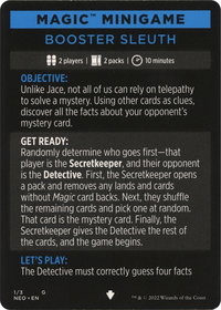 Magic Minigame: Booster Sleuth - Kamigawa: Neon Dynasty (NEO) #1 - Special Magic: The Gathering Trading Card