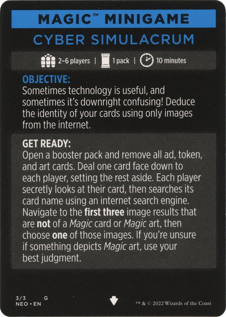 Magic Minigame: Cyber Simulacrum - Kamigawa: Neon Dynasty Magic: The Gathering trading card