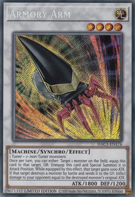 Armory Arm - Hidden Arsenal: Chapter 1 YuGiOh trading card