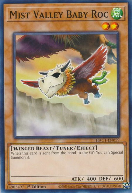 Mist Valley Baby Roc trading card from Hidden Arsenal: Chapter 1 Mist Valley Baby Roc - Hidden Arsenal: Chapter 1 YuGiOh trading card