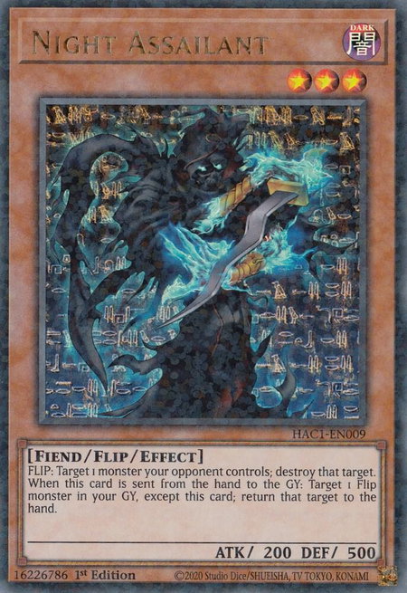 Night Assailant (Duel Terminal) - Hidden Arsenal: Chapter 1 YuGiOh trading card