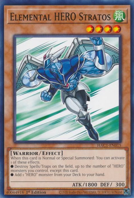 Elemental HERO Stratos - Hidden Arsenal: Chapter 1 YuGiOh trading card