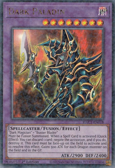 Dark Paladin (Duel Terminal) - Hidden Arsenal: Chapter 1 YuGiOh trading card