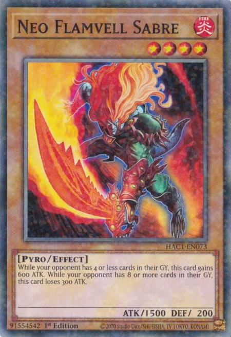 Neo Flamvell Sabre (Duel Terminal) - Hidden Arsenal: Chapter 1 YuGiOh trading card