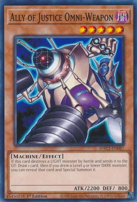 Ally of Justice Omni-Weapon - Hidden Arsenal: Chapter 1 YuGiOh trading card