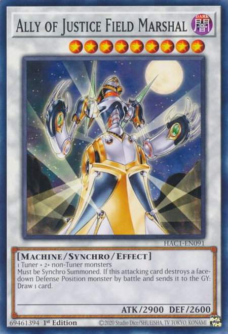Ally of Justice Field Marshal - Hidden Arsenal: Chapter 1 YuGiOh trading card