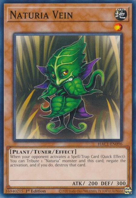 Naturia Vein trading card from Hidden Arsenal: Chapter 1 Naturia Vein - Hidden Arsenal: Chapter 1 YuGiOh trading card