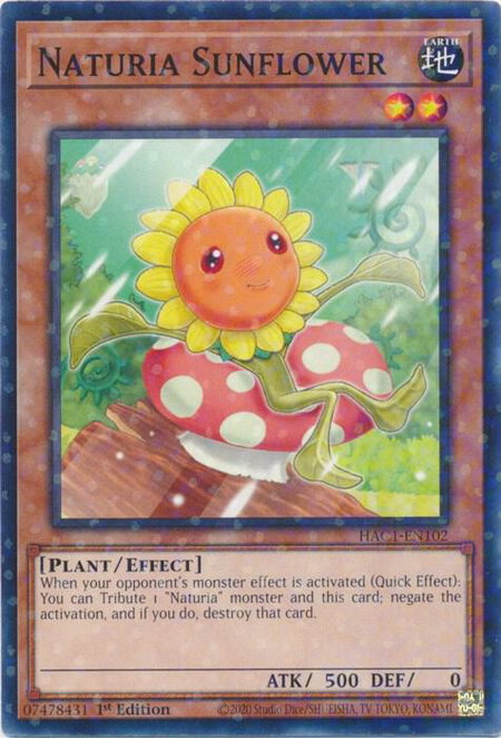 Naturia Sunflower (Duel Terminal) - Hidden Arsenal: Chapter 1 YuGiOh trading card