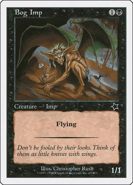 Bog Imp trading card from Starter 1999 Bog Imp - Starter 1999 Magic: The Gathering trading card