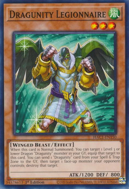Dragunity Legionnaire trading card from Hidden Arsenal: Chapter 1 Dragunity Legionnaire - Hidden Arsenal: Chapter 1 YuGiOh trading card