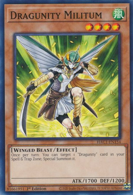 Dragunity Militum trading card from Hidden Arsenal: Chapter 1 Dragunity Militum - Hidden Arsenal: Chapter 1 YuGiOh trading card