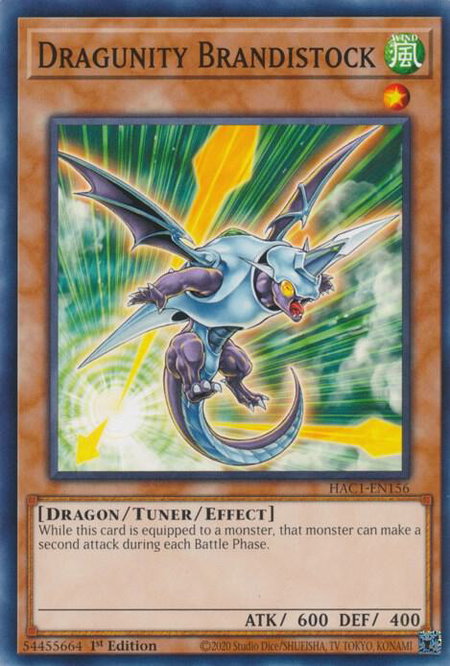 Dragunity Brandistock trading card from Hidden Arsenal: Chapter 1 Dragunity Brandistock - Hidden Arsenal: Chapter 1 YuGiOh trading card