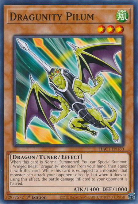 Dragunity Pilum - Hidden Arsenal: Chapter 1 YuGiOh trading card