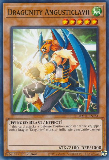 Dragunity Angusticlavii trading card from Hidden Arsenal: Chapter 1 Dragunity Angusticlavii - Hidden Arsenal: Chapter 1 YuGiOh trading card