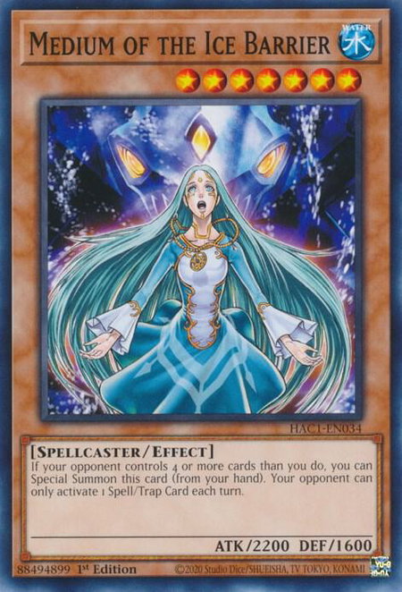 Medium of the Ice Barrier trading card from Hidden Arsenal: Chapter 1 Medium of the Ice Barrier - Hidden Arsenal: Chapter 1 YuGiOh trading card