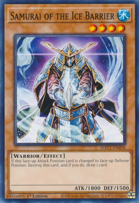 Samurai of the Ice Barrier - Hidden Arsenal: Chapter 1 YuGiOh trading card