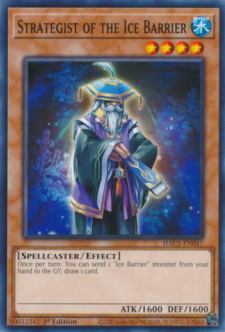 Strategist of the Ice Barrier trading card from Hidden Arsenal: Chapter 1 Strategist of the Ice Barrier - Hidden Arsenal: Chapter 1 YuGiOh trading card
