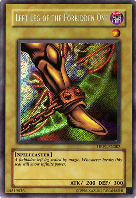 Left Leg of the Forbidden One trading card from GX Ultimate Beginner's Pack 1 Left Leg of the Forbidden One - GX Ultimate Beginner's Pack 1 YuGiOh trading card