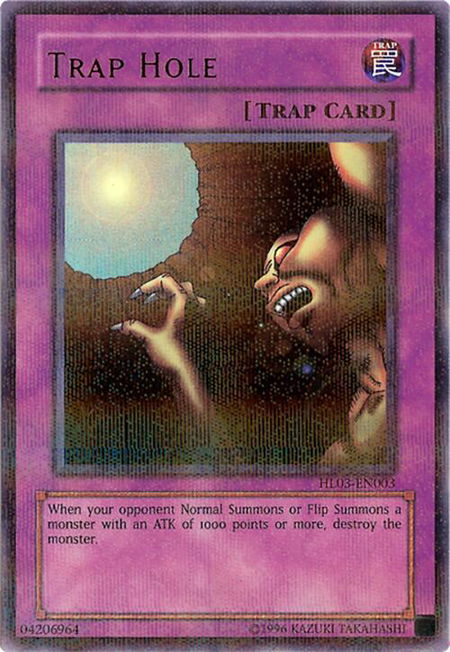 Trap Hole trading card from Hobby League 3 Trap Hole - Hobby League 3 YuGiOh trading card