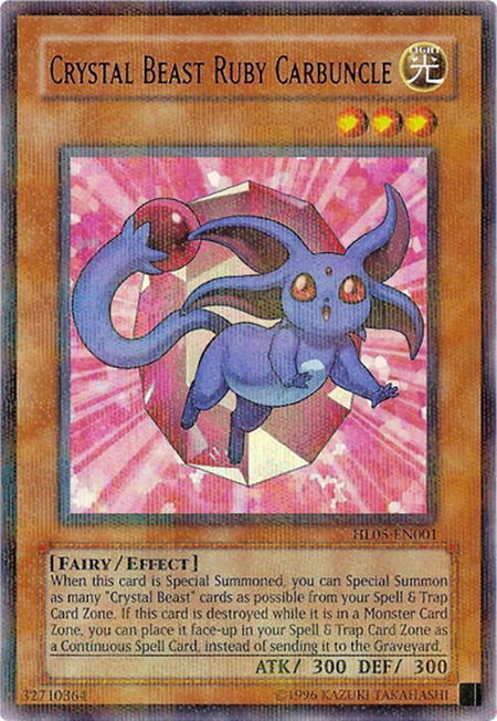 Crystal Beast Ruby Carbuncle - Hobby League 5 YuGiOh trading card