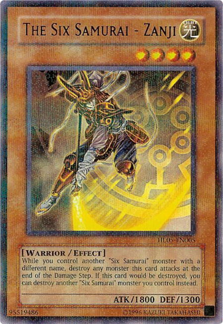 The Six Samurai - Zanji - Hobby League 5 YuGiOh trading card