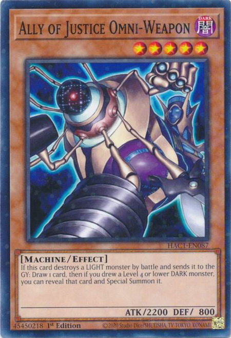 Ally of Justice Omni-Weapon (Duel Terminal) - Hidden Arsenal: Chapter 1 YuGiOh trading card