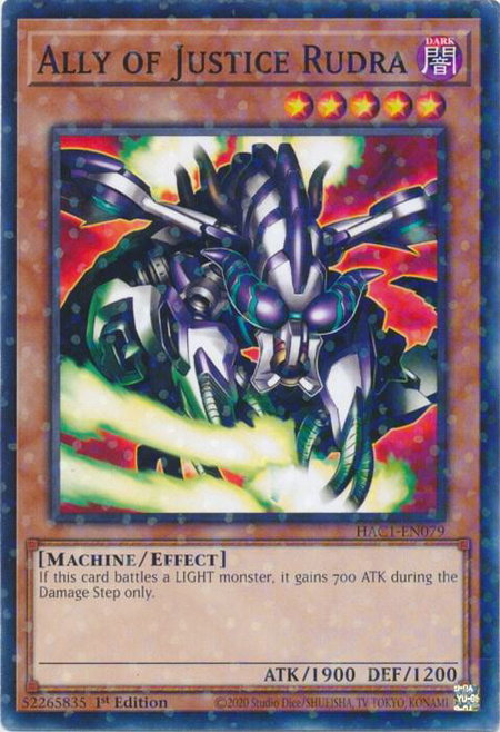 Ally of Justice Rudra (Duel Terminal) - Hidden Arsenal: Chapter 1 YuGiOh trading card