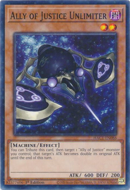 Ally of Justice Unlimiter (Duel Terminal) - Hidden Arsenal: Chapter 1 YuGiOh trading card