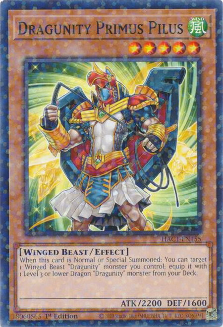 Dragunity Primus Pilus (Duel Terminal) trading card from Hidden Arsenal: Chapter 1 Dragunity Primus Pilus (Duel Terminal) - Hidden Arsenal: Chapter 1 YuGiOh trading card
