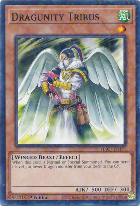 Dragunity Tribus (Duel Terminal) trading card from Hidden Arsenal: Chapter 1 Dragunity Tribus (Duel Terminal) - Hidden Arsenal: Chapter 1 YuGiOh trading card