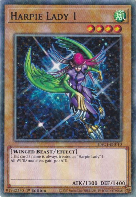 Harpie Lady 1 (Duel Terminal) trading card from Hidden Arsenal: Chapter 1 Harpie Lady 1 (Duel Terminal) - Hidden Arsenal: Chapter 1 YuGiOh trading card