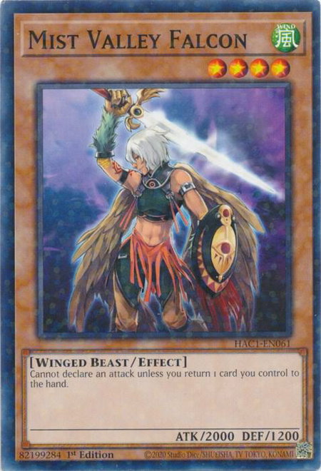 Mist Valley Falcon (Duel Terminal) trading card from Hidden Arsenal: Chapter 1 Mist Valley Falcon (Duel Terminal) - Hidden Arsenal: Chapter 1 YuGiOh trading card